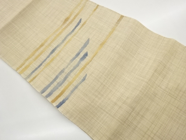 JAPANESE KIMONO / NAGOYA OBI FOR SUMMER / TSUMUGI /WOVEN ABSTRACT PATTERN